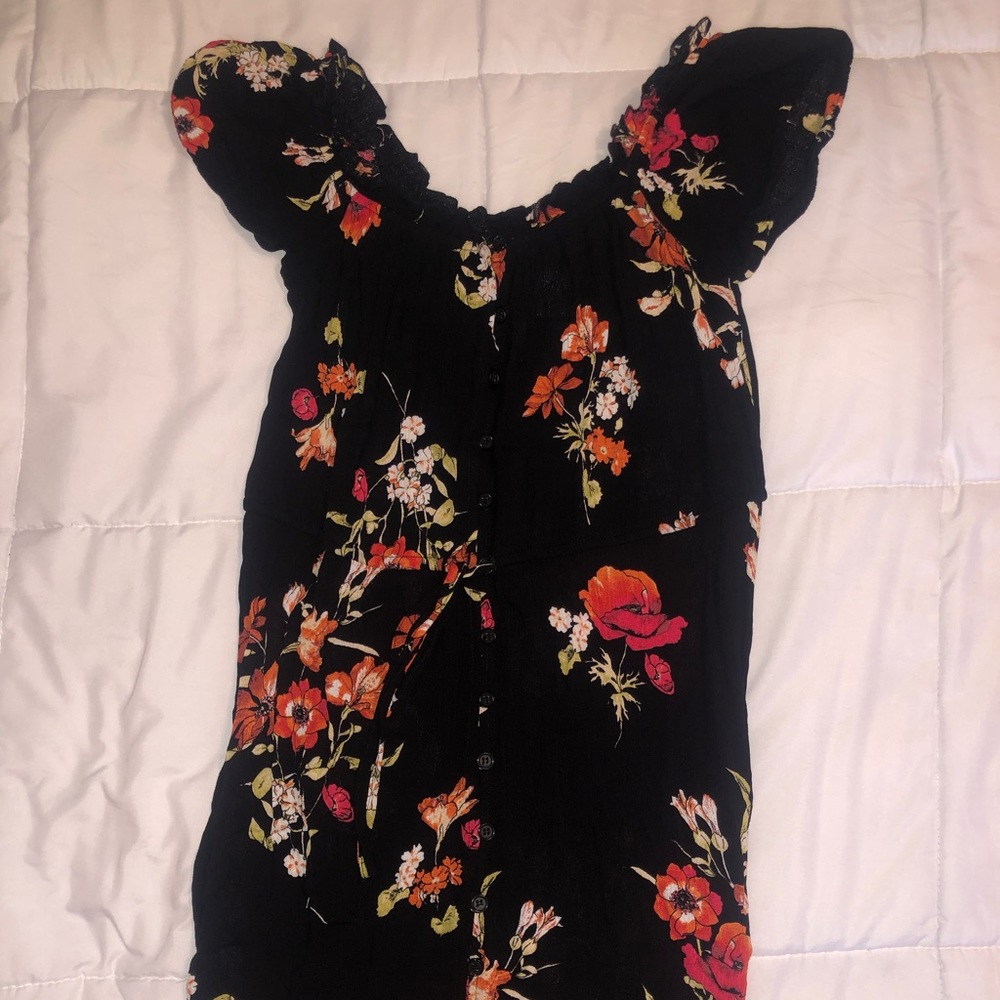 Floral Off The Shoulder High-Low Dress